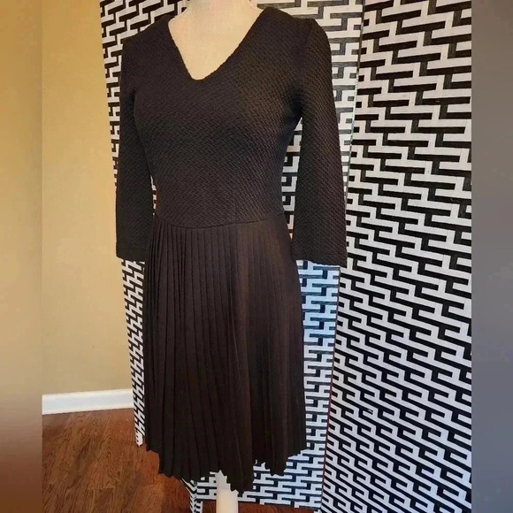 Ganni Fulton Pleated Black Dress Size XS - Picture 4 of 15
